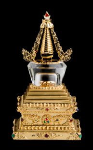 水晶鍍金舍利塔(小) 12cm