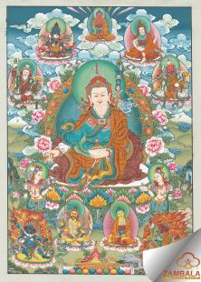蓮花生大士 蓮師八變手繪唐卡(小)