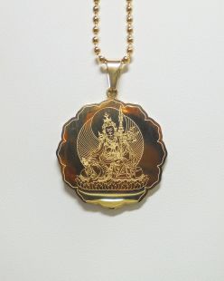 蓮花生大士鍍金佛牌項鍊